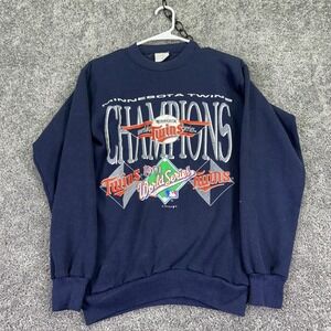 Vintage Minnesota Twins Sweatshirt Mens Medium Blue MLB Baseball Tultex 90s